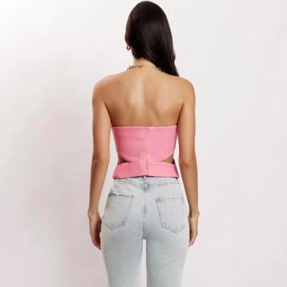 **SOLD** Meshki Perrie Faux Leather Cut Out Crop Top - Picture 3 of 3